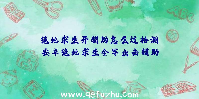 「绝地求生开辅助怎么过检测」|安卓绝地求生全军出击辅助